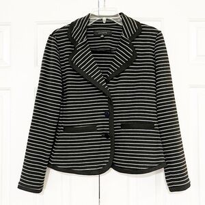Sandro Studio black and gray striped blazer jacket. Size Women's Medium Petite
